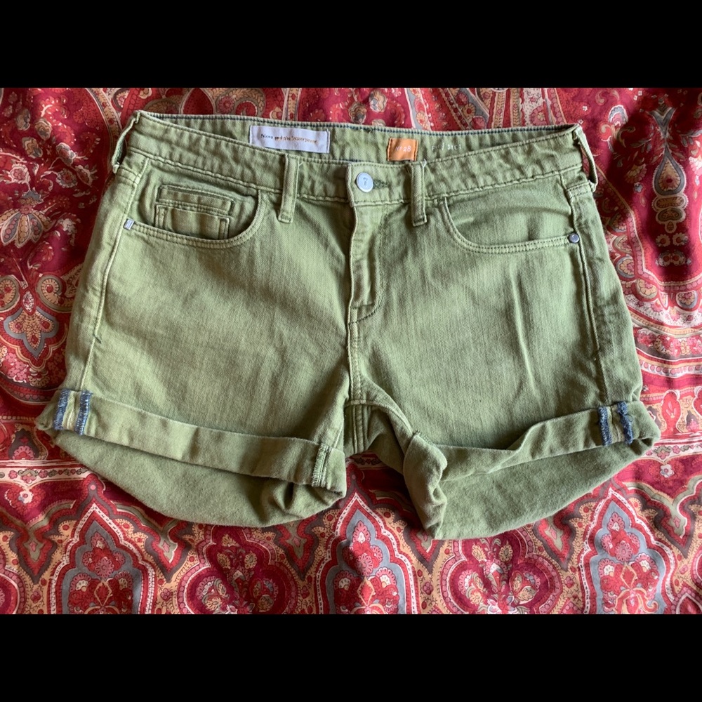 Anthropologie Pilcro Jean Shorts Olive Green 28 6